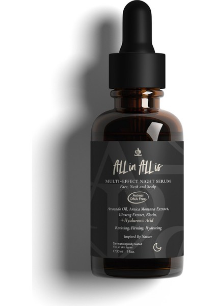 Multi-Effect Hyalüronik Asit, Avocado Yağı Içeren Yatıştırıcı ve Nemlendirici Gece Serum 30 ml