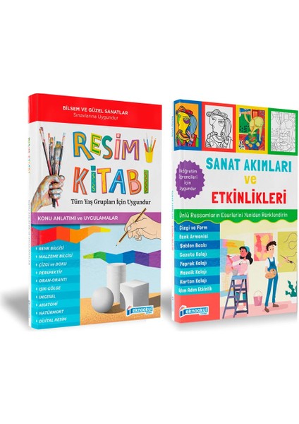 Bilsem Mülakat Sınavı Hazırlık 1. Sınıf 2'li Resim Seti ( Sanat Akımları ve Etkinlikleri-Resim Kitabı )