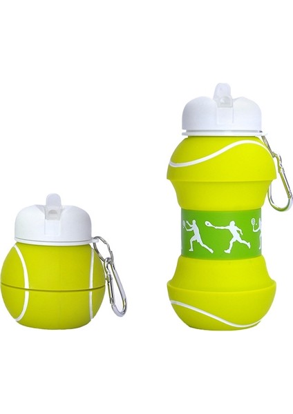 550 ml Tenis Temalı Sızdırmaz Silikon Suluk - Yeşil (Yurt Dışından)