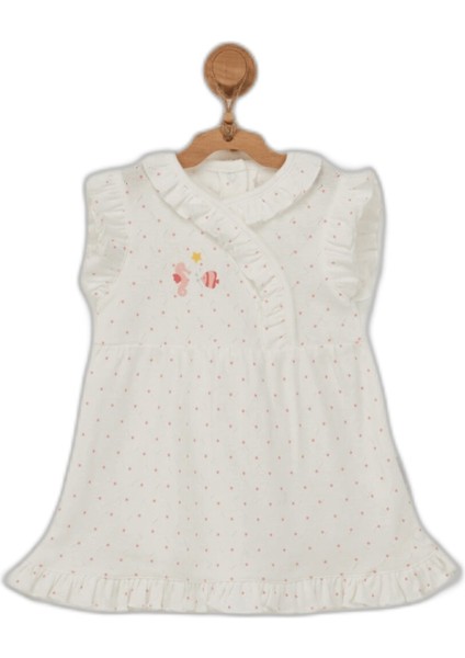 AC22614 Mermaid Bebek Elbise Ekru
