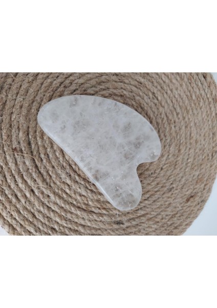Doğaltaş Kristal Kuvars Yüz Masaj Taşı Gua Sha Kalp Kesim