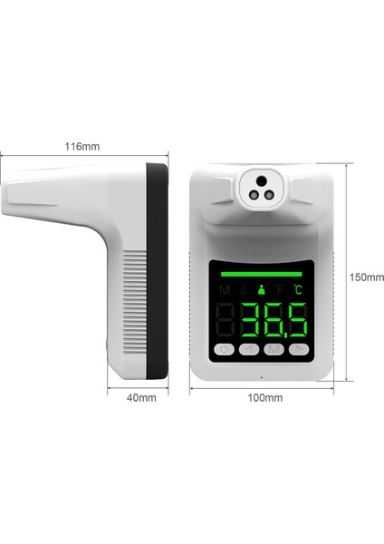 Temassız Dijital Duvara Monte Alın Termometresi - Beyaz (Yurt Dışından) fiyatları