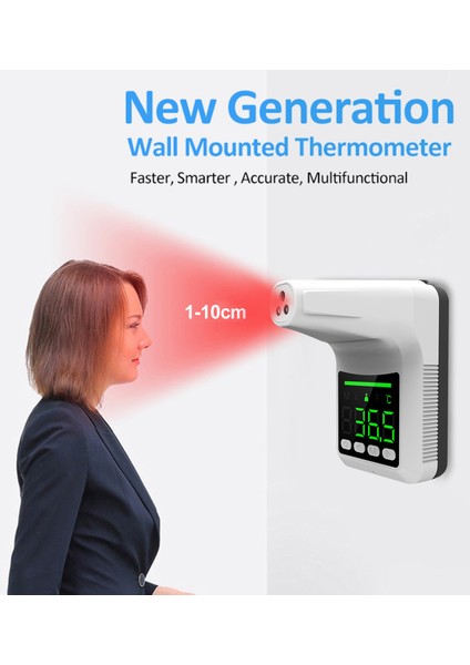 Temassız Dijital Duvara Monte Alın Termometresi - Beyaz (Yurt Dışından) indirimleri
