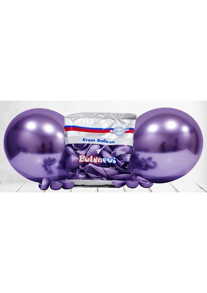 Alya Süs Balon Krom Parlak 10 Inc Violet Mor 50 Adet