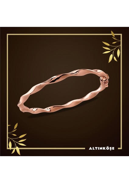 Burgulu Rose Altın Kelepçe 14 Ayar fiyatları