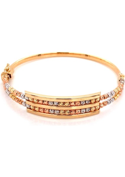 Dorikalı Altın Kaburgalı Kelepçe 3 Renk 14 Ayar