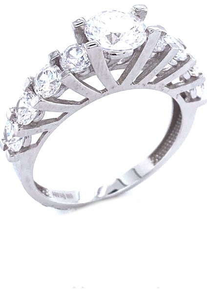 Prenses Dokuztaş Altın Yüzük 14 Ayar