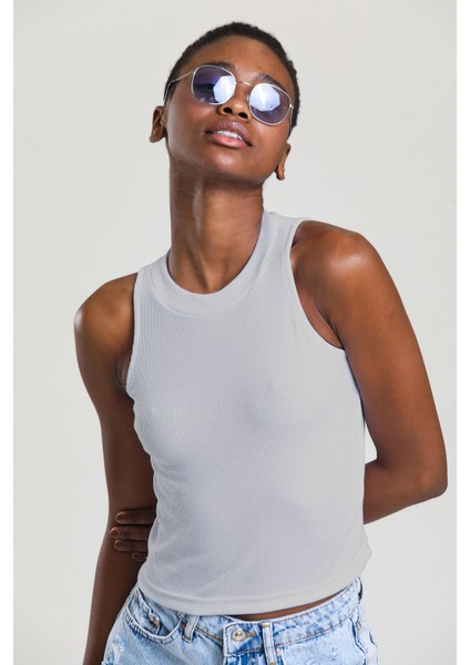 Kadın Halter Yaka Fitilli 2'li Paket Crop Bluz