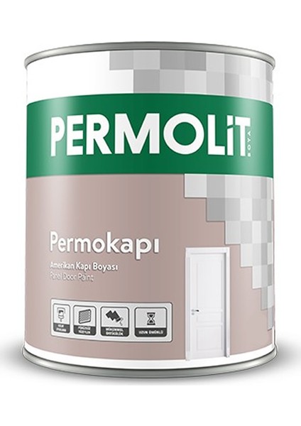 Amerikan Panel Kapı Boyası Beyaz Sentetik 2,5 Lt Permolit