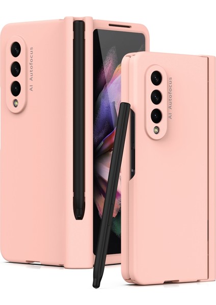 Samsung Galaxy Z Fold3 5g Için Kalem Bölmeli Telefon Kılıfı - Pembe (Yurt Dışından)