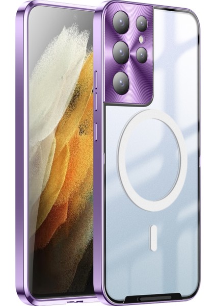 Samsung Galaxy S21 Ultra Için Kenar Koruyuculu Telefon Kılıfı - Lila (Yurt Dışından)