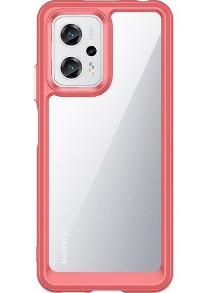 Xiaomi Redmi Note 11T Pro 5g Için Kenar Koruyuculu Akrilik Telefon Kılıfı - Kırmızı (Yurt Dışından)