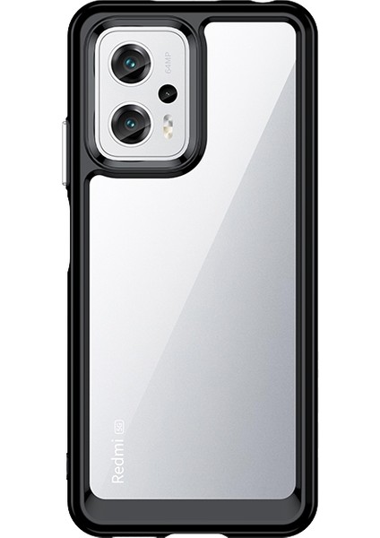 Xiaomi Redmi Note 11T Pro 5g Için Kenar Koruyuculu Akrilik Telefon Kılıfı - Siyah (Yurt Dışından)