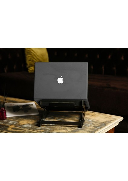 2'li Set - 5 Kademeli Çelik Notebook Laptop Yükseltici Altlık & Telefon Tablet Tutucu Stand