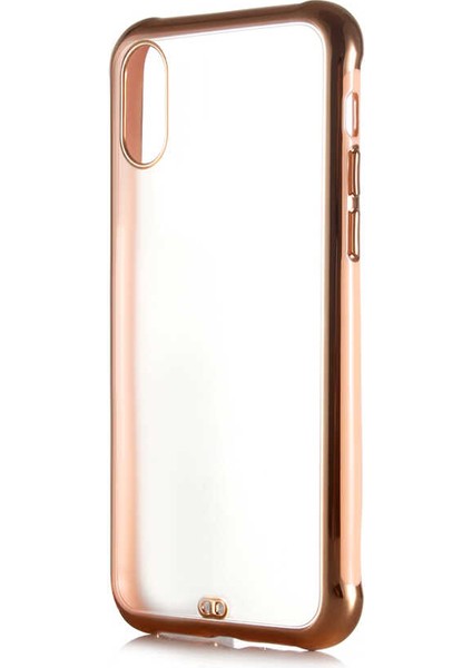 Apple iPhone Xs 5.8 Kılıf Kamera Korumalı Kenarları Renkli Şeffaf Voit Silikon