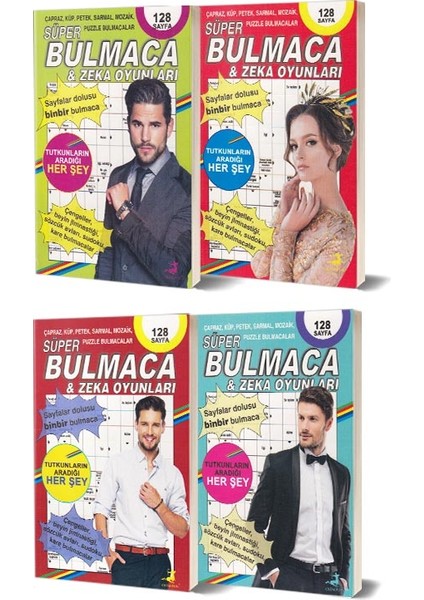 Süper Bulmaca ve Zeka Oyunları Seti - 4 Kitap