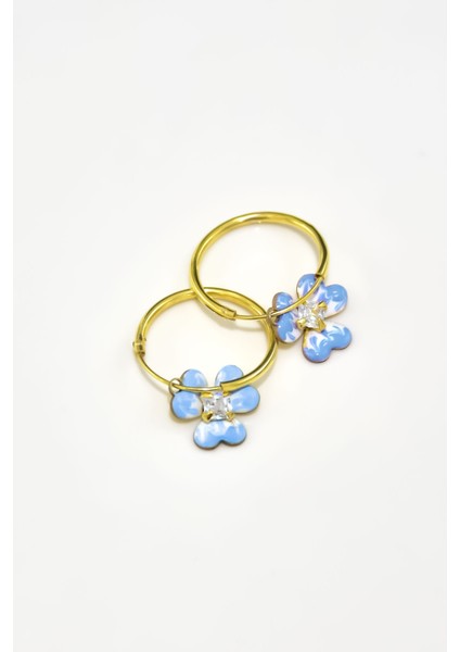 Papatya Silver 925 Ayar Gümüş Gold Kaplama Zirkon Taşlı Lila Mineli Frezya Çiçeği Halka Küpe fiyatları