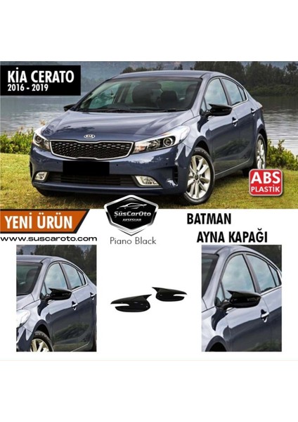 Kia Cerato Sinyalli 2016-2019 Batman Yarasa Ayna Kapağı Piano Black Abs Plastik