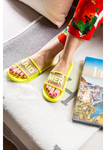 Kadın Sarı Mermaid Plaj Terliği