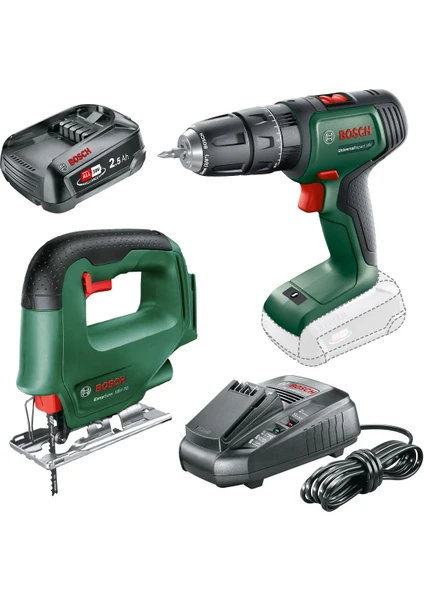 Universal Impact 18 (Baretool) Darbeli Matkap + Easysaw 18V Dekupaj + 18 Volt Starter Kit (2,5 Ah+Şarj Cihazı)