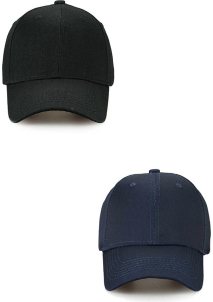 Unisex Ayarlanabilir Spor Basic Kep Şapka 2'li Set