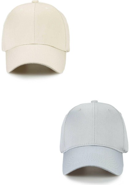 Unisex Ayarlanabilir Spor Basic Kep Şapka 2'li Set
