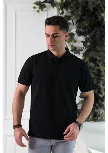 Regular Fit Lacost Kumaş Polo Yaka Pamuklu Erkek T-Shirt