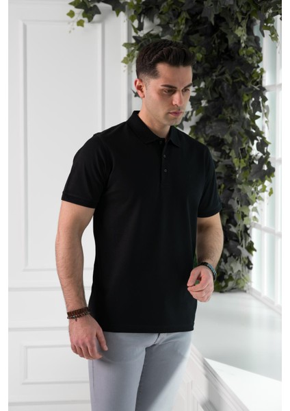 Regular Fit Lacost Kumaş Polo Yaka Pamuklu Erkek T-Shirt