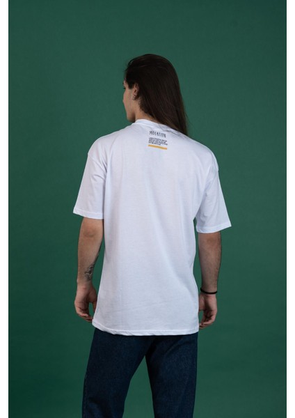 Oversize Baskılı Sıfır Yaka Erkek Penye T-Shirt fiyatları