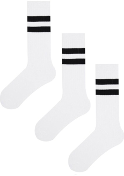 3'lü Çizgili Çocuk Dizaltı Çorap