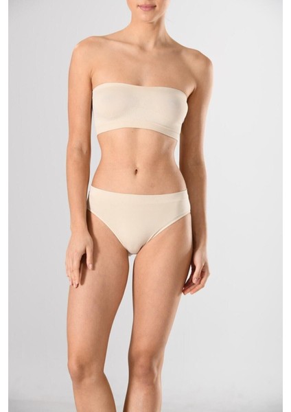 Miss Fit Kadın Dikişsiz Kenar Kısımları Geniş Slip Korse Basic Örme Seamless 1006
