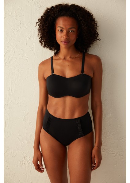 Siyah Basic Straplez Bikini Üstü
