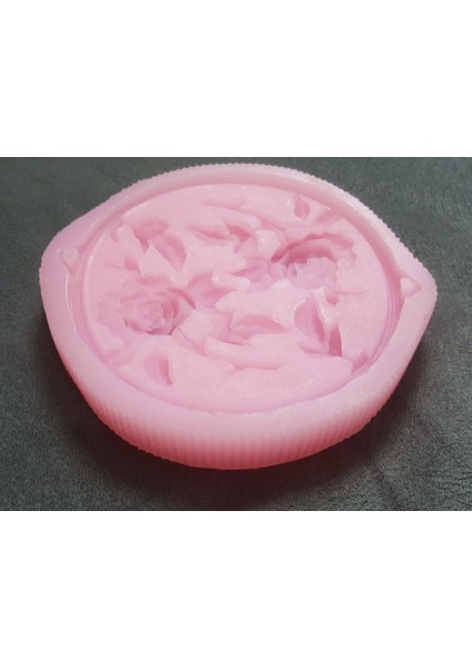 Çift Kulplu Gül Kabartmalı 7cm Askı Silikon Kalıp K-659, Kokulu Taş Sabun Alçı Mum Kalıbı fiyatları