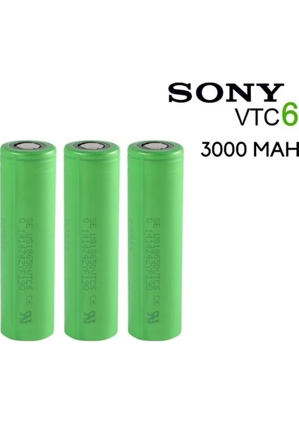 Vtc6 18650 3.7V 3000 Mah Li-Ion Pil / 3ADET Pil + 2ADET Pil Kutusu