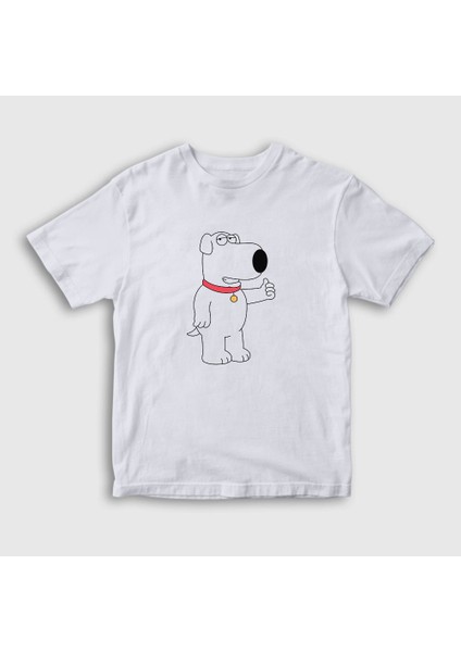 Unisex Çocuk Beyaz Brian Griffin Family Guy T-Shirt