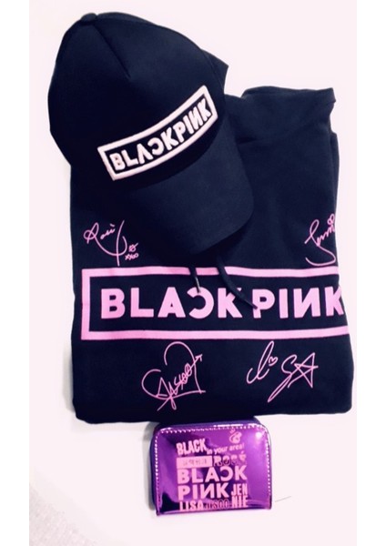 Blackpink Swetshirt Şapka Cüzdan