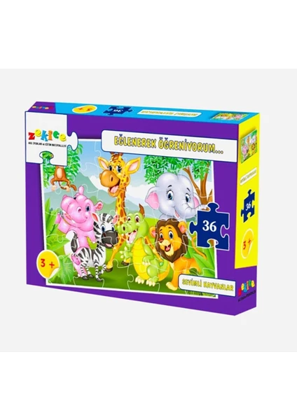 Oyuncak Sevimli Hayvanlar Puzzle Yap Boz 36'lı Set