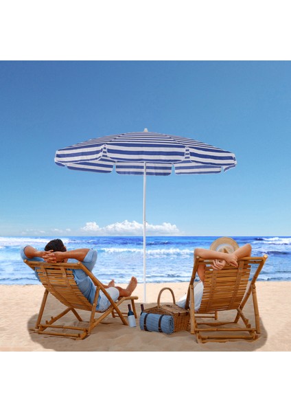 200 cm Plaj Şemsiyesi, Bahçe Şemsiyesi, Balkon Şemsiyesi, Eğilebilen Şemsiye-MAVİ modelleri