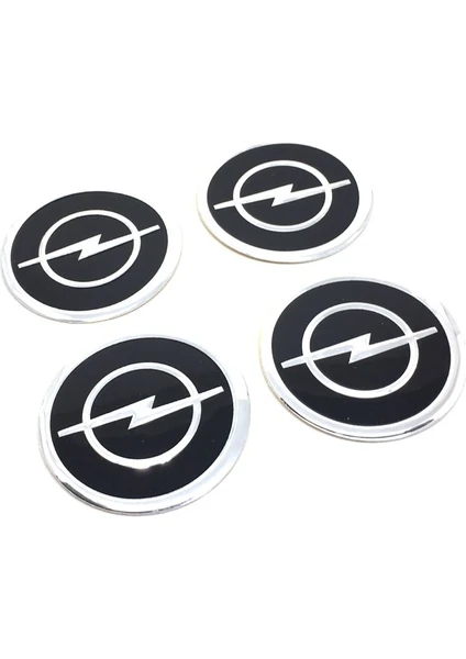 Opel Jant Göbeği Alüminyum Sticker Yapıştırma 60mm 4'lü Set