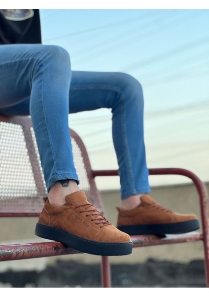 104 Bağcıklı Taba Süet Siyah Taban Spor Klasik Erkek Ayakkabı
