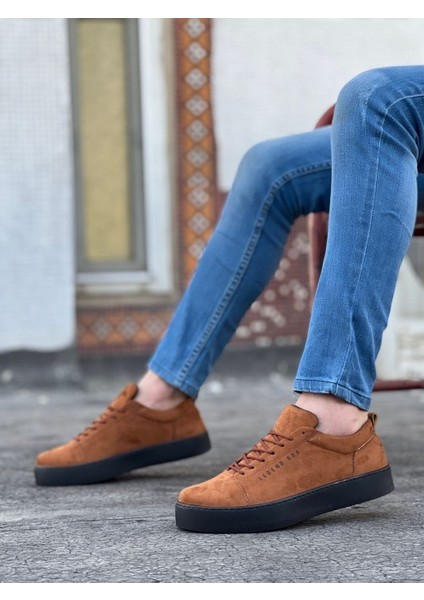 104 Bağcıklı Taba Süet Siyah Taban Spor Klasik Erkek Ayakkabı