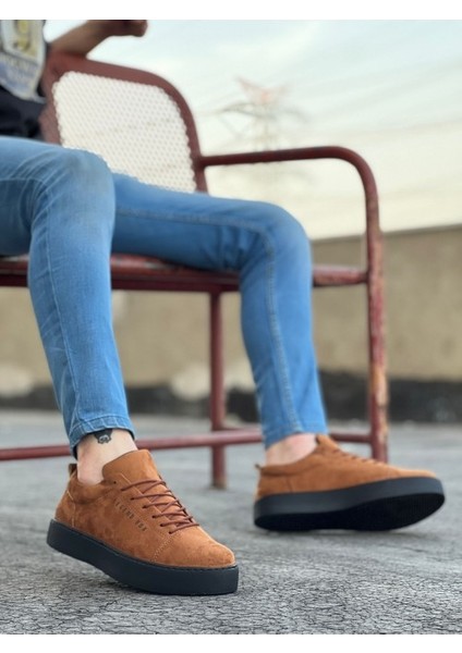 104 Bağcıklı Taba Süet Siyah Taban Spor Klasik Erkek Ayakkabı