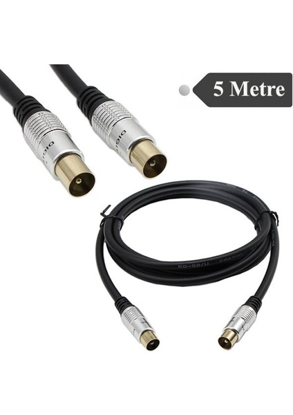 9.5 mm Erkek / Erkek Koaksiyel Tv Kablosu - 5metre