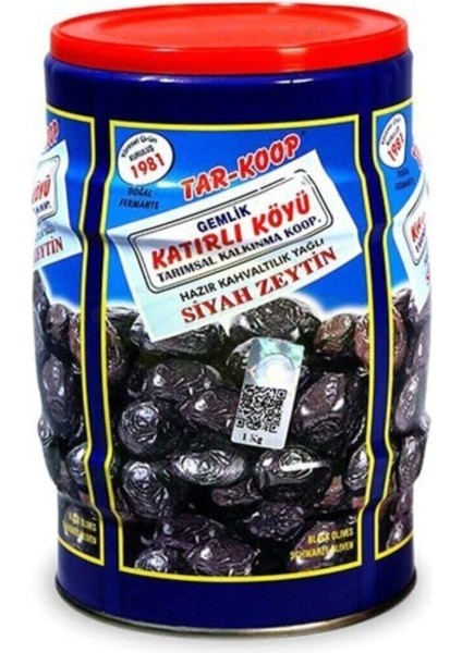 Tar-Koop Katırlı Siyah Zeytin Teneke 1 kg