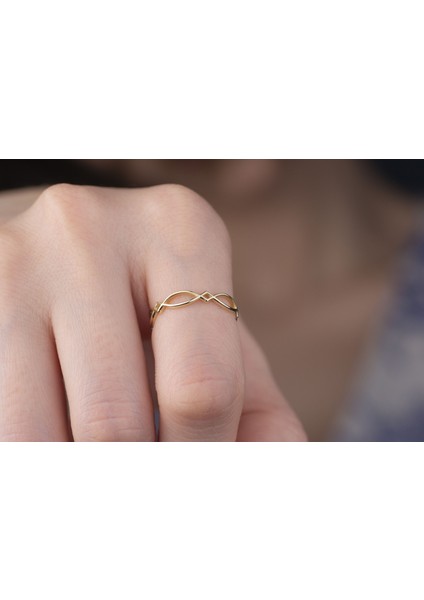 Minimal Spor Yüzük 14 Ayar Altın Kadın Yüzüğü