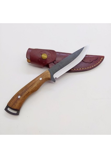 El Yapımı Bushcraft Kamp Bıçağı Kök Ceviz Kabze Paslanmaz Av Bıçağı Deri Kılıflı fırsatları