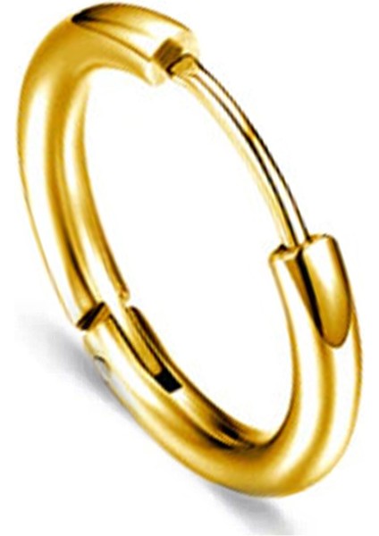 Unisex Cerrahi Çelik Altın Renk 12 mm Halka Küpe