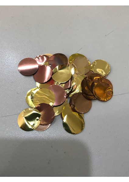 Rose Gold ve Gold Karışık Konfetili Şeffaf Balon 12 Inç 8 Adet