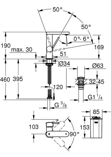 Plus LED Ekranlı 1/2" Tek Kumandalı Lavabo Bataryası - 23958003 fiyatları