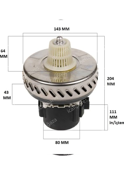 Ihlas Uyumlu Aura Cleanmax S Plus Süpürge Motoru 1200W HT160